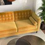 Ora Tufted Modernes Wohnzimmer-Ecksofa aus Samt