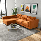 Ora Tufted Modernes Wohnzimmer-Ecksofa aus Samt