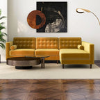 Ora Tufted Modernes Wohnzimmer-Ecksofa aus Samt