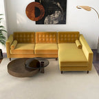 Ora Tufted Modernes Wohnzimmer-Ecksofa aus Samt