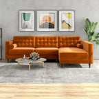 Ora Tufted Modernes Wohnzimmer-Ecksofa aus Samt