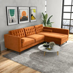Ora Tufted Modernes Wohnzimmer-Ecksofa aus Samt