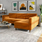 Ora Tufted Modernes Wohnzimmer-Ecksofa aus Samt