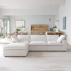 L-shape Linen Upholstered Sectional Sofa Couch