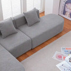 Modernes L-förmiges Bouclé-Sofa mit geschwungener Sitzfläche (linke Ausrichtung)
