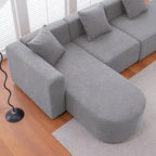 Modernes L-förmiges Bouclé-Sofa mit geschwungener Sitzfläche (linke Ausrichtung)