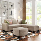 [New] [VIDEO provided] 81.1*76.3*35 Reversible Sectional Couch with Storage Ottoman L-Shaped Sofa,Sectional Sofa with Chaise,Na