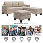 [Neu] [VIDEO bereitgestellt] 81.1*76.3*35 Wendbares Ecksofa mit Stauraum-Ottomane L-förmiges Sofa, Ecksofa mit Recamiere, Na