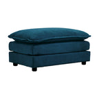 4-teiliges Polstersofa mit Ottomane, Blau