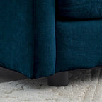 4-teiliges Polstersofa mit Ottomane, Blau