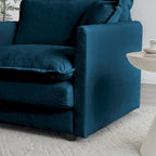 4-teiliges Polstersofa mit Ottomane, Blau