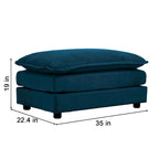 4-teiliges Polstersofa mit Ottomane, Blau
