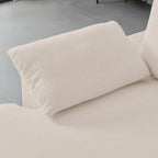 L-förmiges Sektionalsofa aus Leinen mit rechter Chaiselongue (linke Chaiselongue), Beige