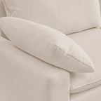 L-förmiges Sektionalsofa aus Leinen mit rechter Chaiselongue (linke Chaiselongue), Beige
