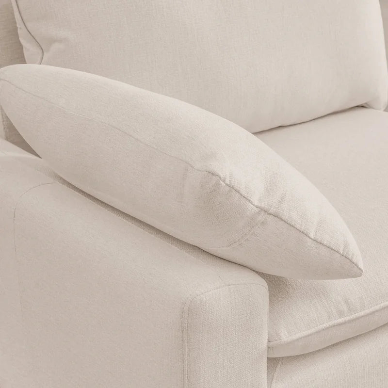 L-förmiges Sektionalsofa aus Leinen mit rechter Chaiselongue (linke Chaiselongue), Beige