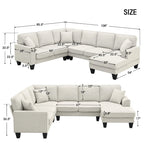 ```json
[
  {
    "type": "video",
    "content": "VIDEO provided"
  },
  {
    "type": "text",
    "content": "[Neu] 108*85.5 Modernes U-förmiges Ecksofa, 7-Sitzer Stoff Ecksofa-Set mit 3 Kissen für Wohnzi"
  }
]
```
