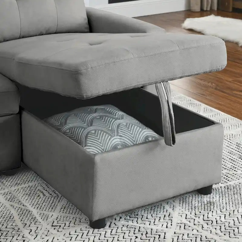 MH 78.5 Schlafsofa Ecksofa mit Stauraum-Recamiere und Seitentasche für kleine Wohnzimmer möbel