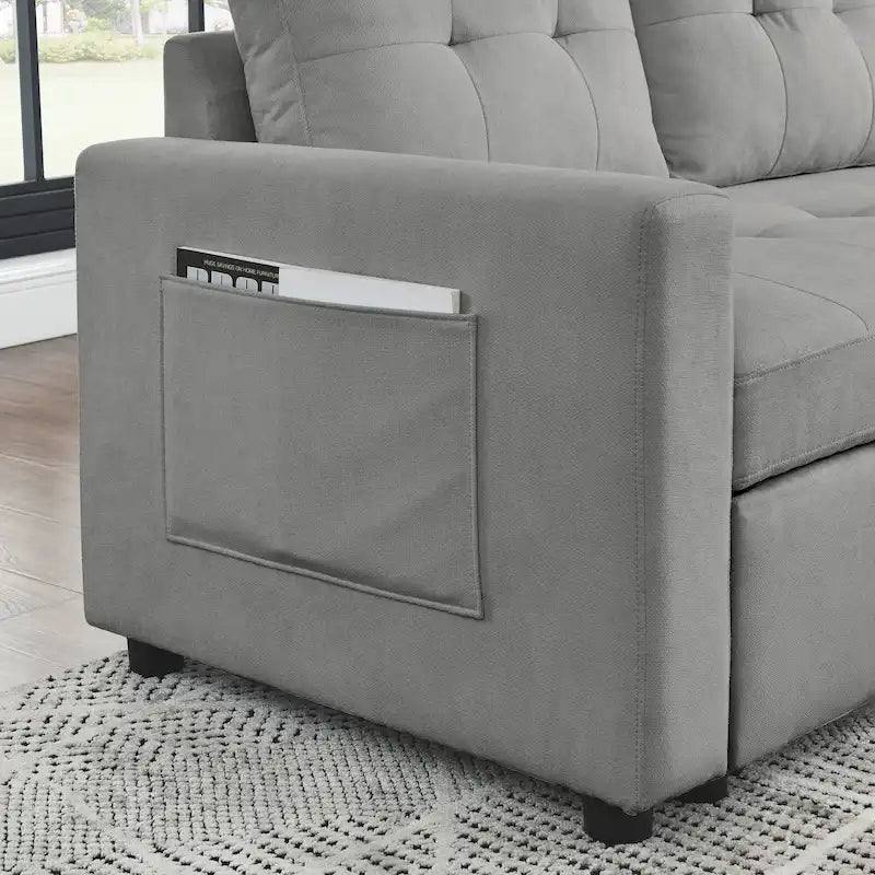 MH 78.5 Schlafsofa Ecksofa mit Stauraum-Recamiere und Seitentasche für kleine Wohnzimmer möbel