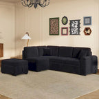 Schlafsofa, Ecksofa in L-Form mit Stauraum-Ottomane und verstecktem Armlehnen-Stauraum sowie USB-Ladefunktion für Wohnzimmer Ap