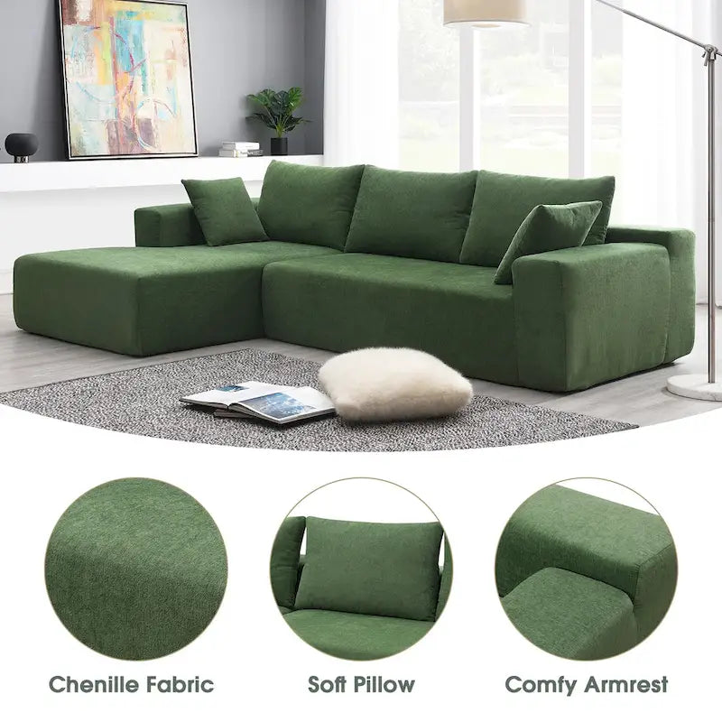 [VIDEO bereitgestellt] [Neu] 109*68 Modulare Ecksofa-Wohnzimmersofa-Garnitur, modernes minimalistisches Sofa, gepolstertes Schlafsofa f