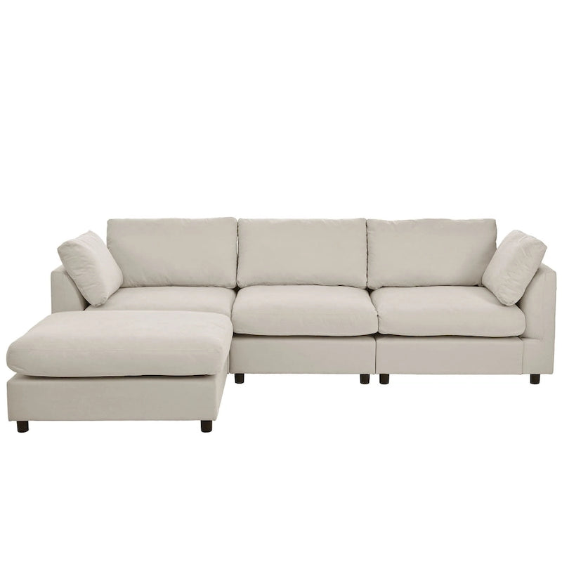U_STYLE Upholstery Convertible Sectional Sofa, L-förmiges Sofa mit umkehrbarer Recamiere