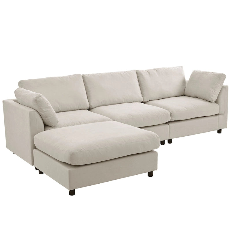 U_STYLE Upholstery Convertible Sectional Sofa, L-förmiges Sofa mit umkehrbarer Recamiere