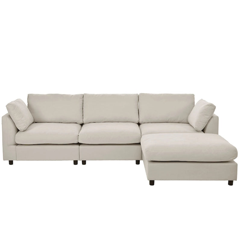 U_STYLE Upholstery Convertible Sectional Sofa, L-förmiges Sofa mit umkehrbarer Recamiere