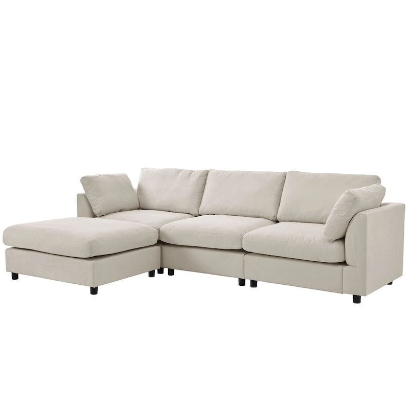 U_STYLE Upholstery Convertible Sectional Sofa, L-förmiges Sofa mit umkehrbarer Recamiere