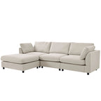 U_STYLE Upholstery Convertible Sectional Sofa, L-förmiges Sofa mit umkehrbarer Recamiere