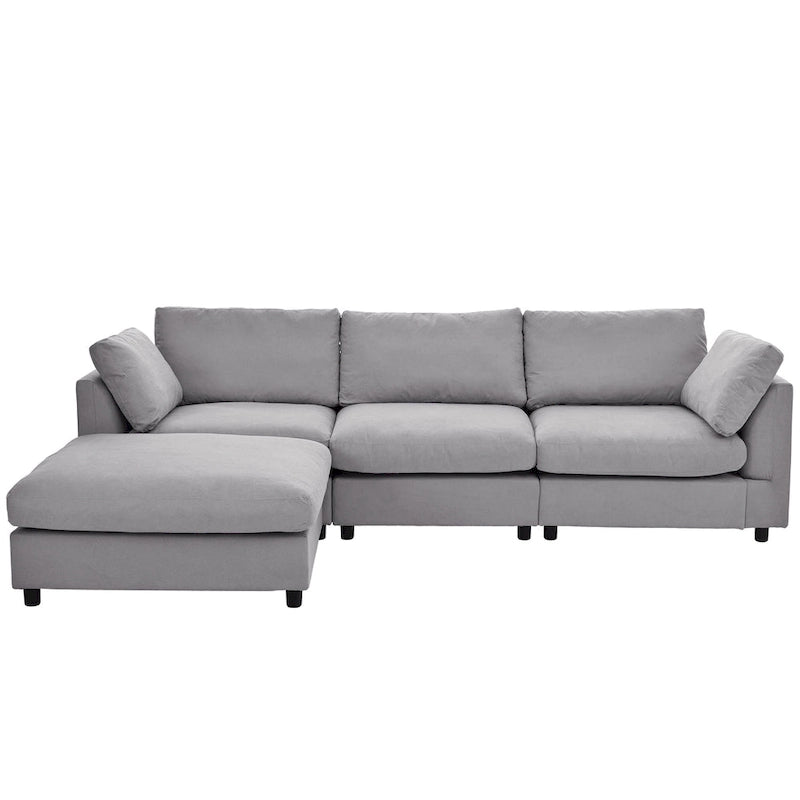U_STYLE Upholstery Convertible Sectional Sofa, L-förmiges Sofa mit umkehrbarer Recamiere