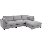 U_STYLE Upholstery Convertible Sectional Sofa, L-förmiges Sofa mit umkehrbarer Recamiere