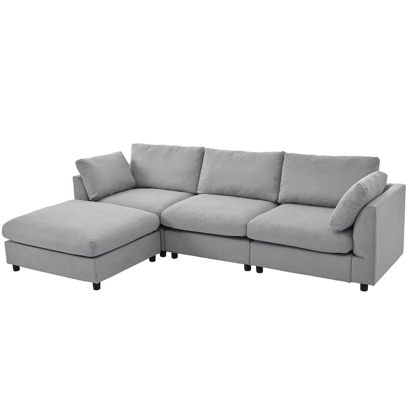 U_STYLE Upholstery Convertible Sectional Sofa, L-förmiges Sofa mit umkehrbarer Recamiere