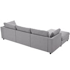 U_STYLE Upholstery Convertible Sectional Sofa, L-förmiges Sofa mit umkehrbarer Recamiere