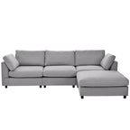 U_STYLE Upholstery Convertible Sectional Sofa, L-förmiges Sofa mit umkehrbarer Recamiere