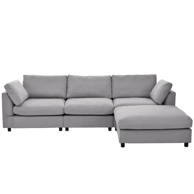 U_STYLE Upholstery Convertible Sectional Sofa, L-förmiges Sofa mit umkehrbarer Recamiere