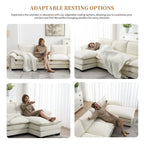 [VIDEO zur Verfügung gestellt][Neu]118*55 Modernes L-förmiges Chenille-Wolkensofa mit doppelten Sitzkissen, 5-Sitzer Polstermöbel für den Innenbereich,S