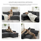 [VIDEO zur Verfügung gestellt][Neu]118*55 Modernes L-förmiges Chenille-Wolkensofa mit doppelten Sitzkissen, 5-Sitzer Polstermöbel für den Innenbereich,S