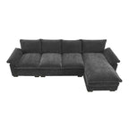 [VIDEO zur Verfügung gestellt][Neu]118*55 Modernes L-förmiges Chenille-Wolkensofa mit doppelten Sitzkissen, 5-Sitzer Polstermöbel für den Innenbereich,S