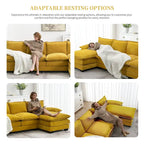 [VIDEO zur Verfügung gestellt][Neu]118*55 Modernes L-förmiges Chenille-Wolkensofa mit doppelten Sitzkissen, 5-Sitzer Polstermöbel für den Innenbereich,S