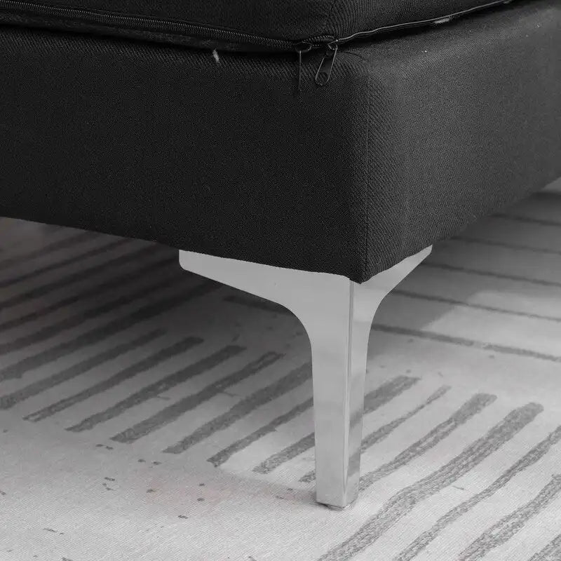 L-förmiges Stoffsofa mit Chaiselongue und Eisenfüßen, 4-Sitzer, modulares Sofa für den Innenbereich – 110