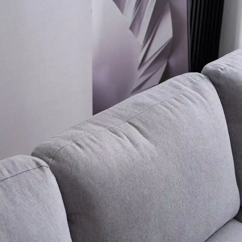 L-förmiges Stoffsofa mit Chaiselongue und Eisenfüßen, 4-Sitzer, modulares Sofa für den Innenbereich – 110