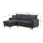 Wende-Schlafsofa mit Stauraum-Recamiere, Dunkelgrau