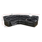 Sofa mit Relaxfunktion und Bezug aus gebundener Lederfaser
