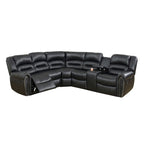 Sofa mit Relaxfunktion und Bezug aus gebundener Lederfaser