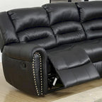 Sofa mit Relaxfunktion und Bezug aus gebundener Lederfaser