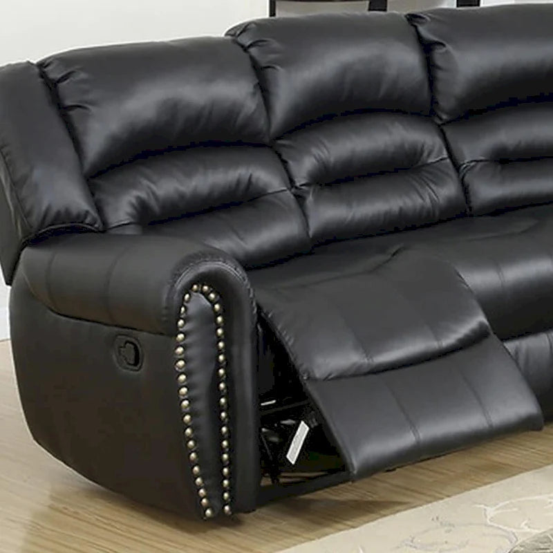 Sofa mit Relaxfunktion und Bezug aus gebundener Lederfaser