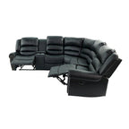 Sofa mit Relaxfunktion und Bezug aus gebundener Lederfaser