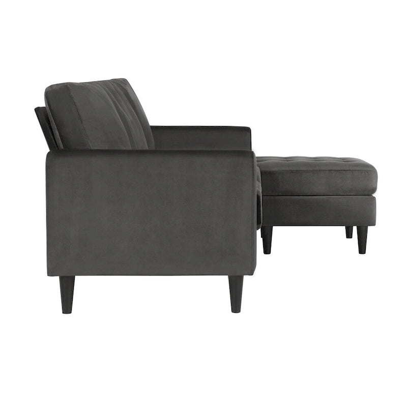 CosmoLiving by Cosmopolitan Strummer Samt-Ecksofa, beidseitig montierbar