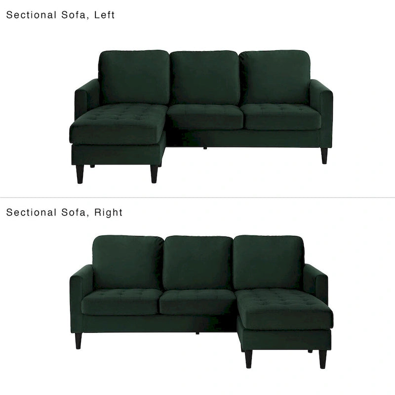 CosmoLiving by Cosmopolitan Strummer Samt-Ecksofa, beidseitig montierbar