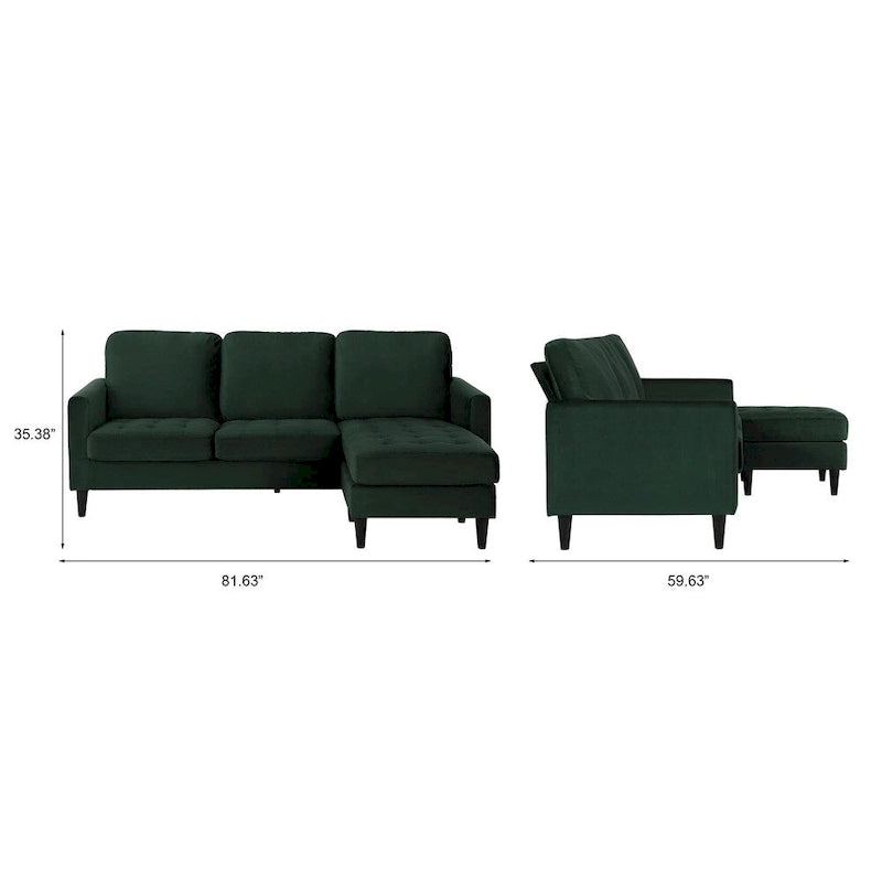 CosmoLiving by Cosmopolitan Strummer Samt-Ecksofa, beidseitig montierbar